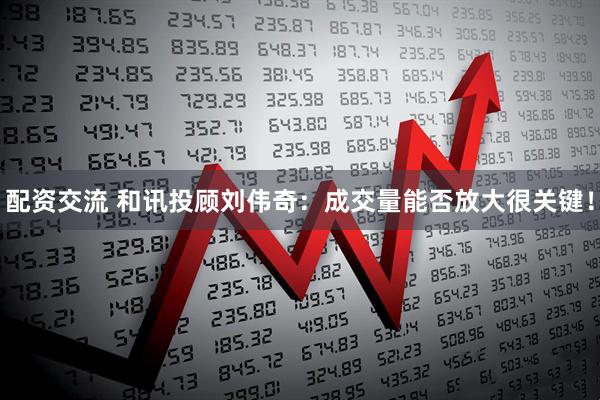 配资交流 和讯投顾刘伟奇：成交量能否放大很关键！