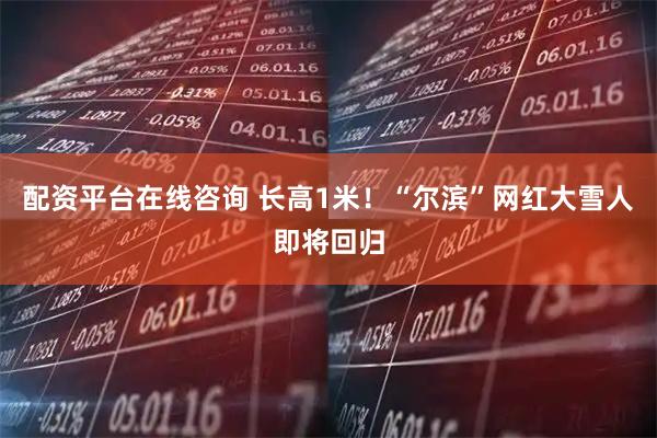 配资平台在线咨询 长高1米！“尔滨”网红大雪人即将回归